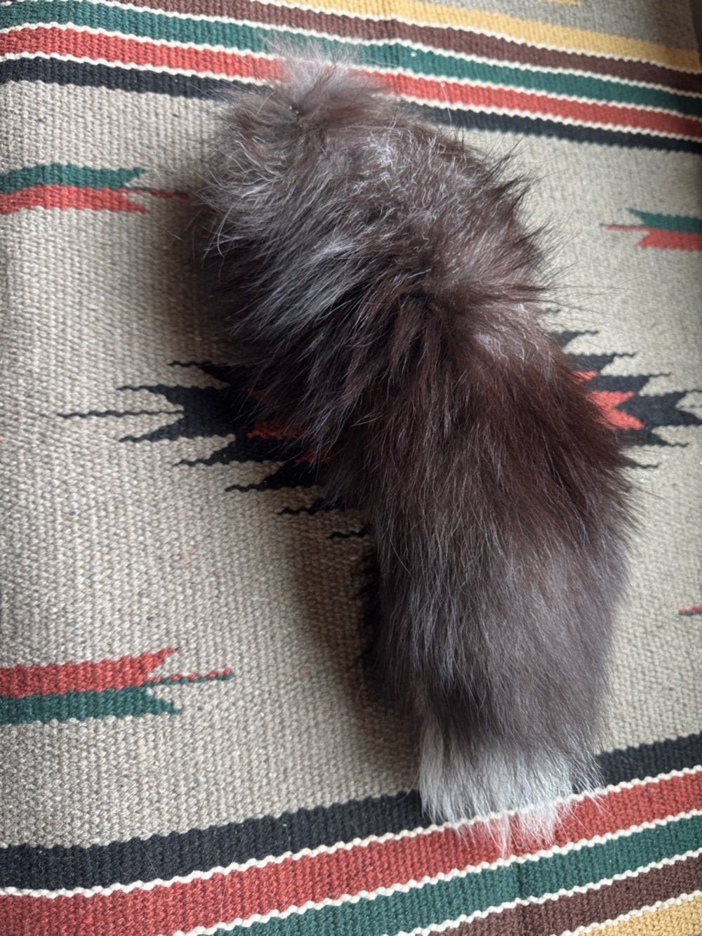 Black Fox Fur Tail Accessory